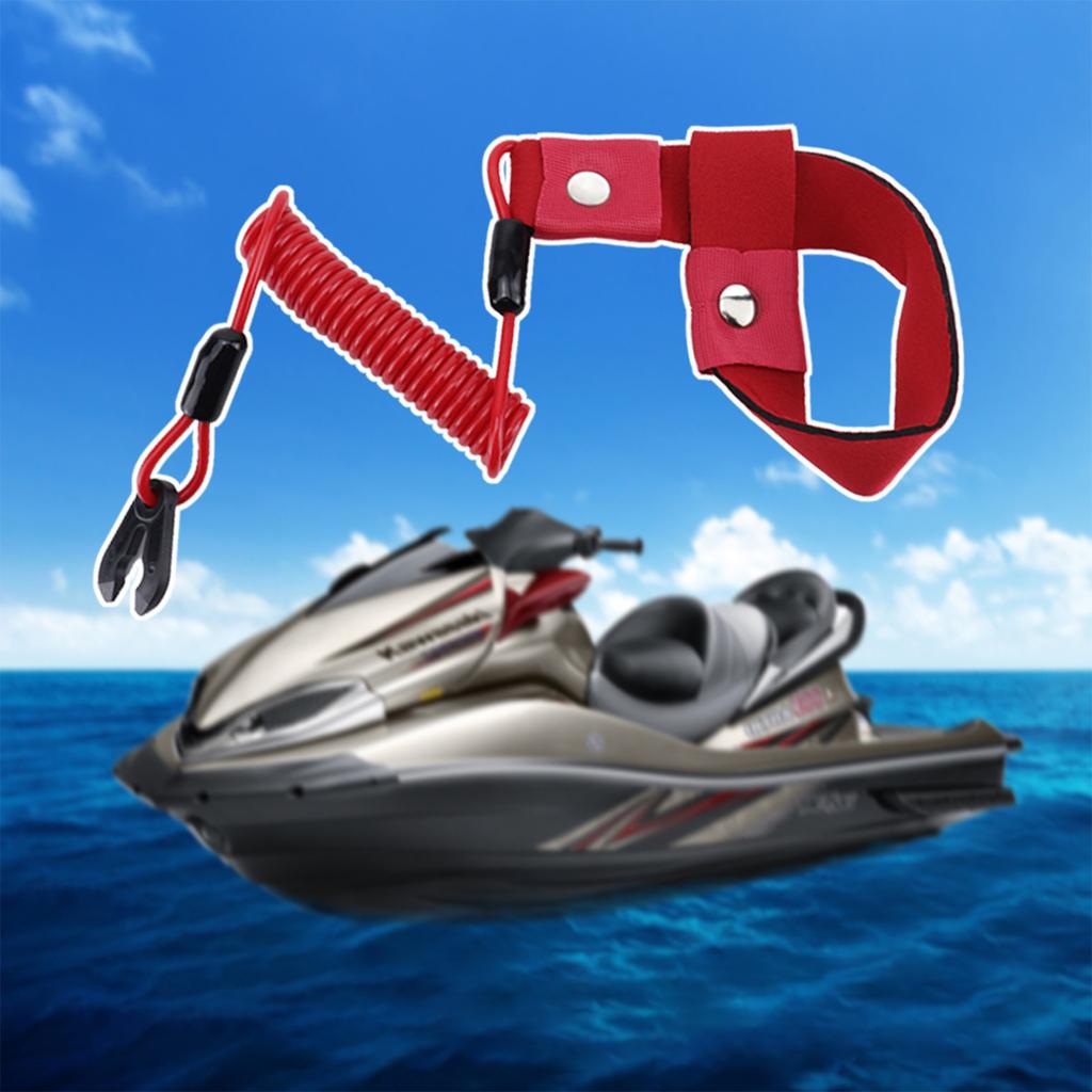 Hochfeste Boot Marine Außenbordmotor Kordel Fangleine Flexibel Sicherer Stoppschalter Schlüsselseil Mit Drehkarabiner