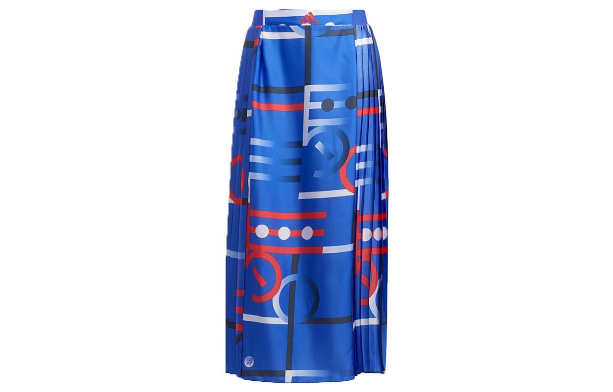 Adidas Casual Long Skirts Women s Blue Moderate Long Pleated Skirt H09674 L