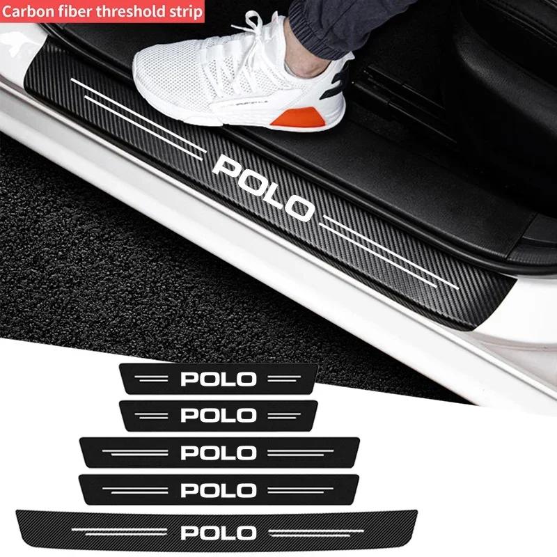 YNEPB1 Car Door Sill Scratch Resistent Stickers Threshold Pad for Volkswagen VW Polo Rline Golf Jetta GTI Tiguan Sharan Caddy Scirocco