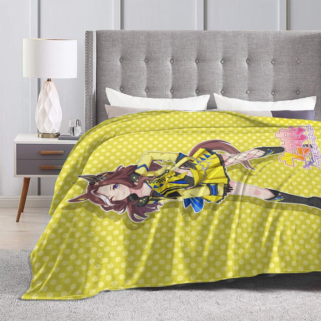 Soft Warm BlanketGirls Boys Camping Daring Heart UmaMusume Pretty Derby Throw Blanket  Flannel  For Bedroom Funny Sofa Bed Cover