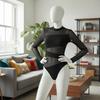 Transparent Mesh Thin Shapewear Seamless Slim Fit Bodysuit Patchwork Underwear for Women  Female