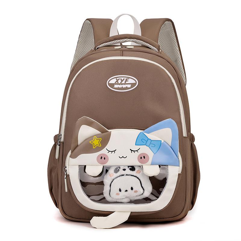 Large Capacity Cartoon Backpack With Transparent Window Perfect For Kids School Use