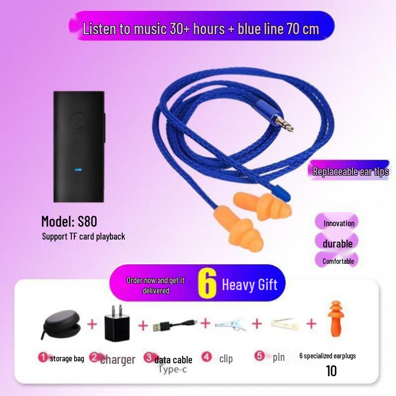 Bluetooth Noise-Cancelling Low Bass HD Wired Earplug Headphones for Work.