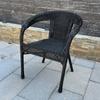 Reinforced Armchair with Backrest, Indoor Lounge Chair, Rattan Chair, Outdoor Chair, Rattan Woven Chair, Rattan Chair