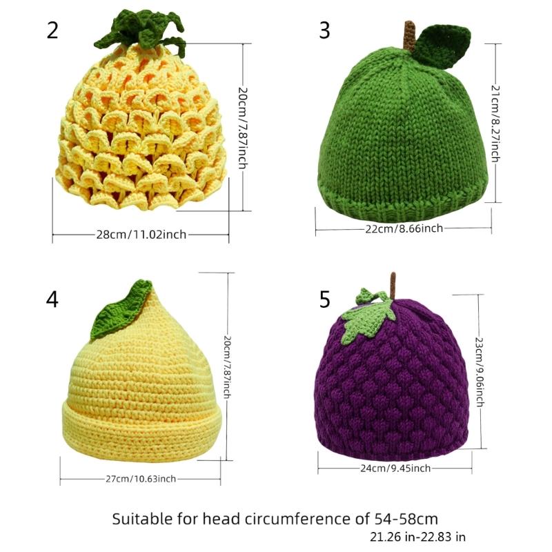 Lovely Fruit Winter Hat Soft Knitted Brimless Hat for Women Music Festival