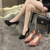 Stunning bean paste red high heels women's shoes spring new large size European and American solid color waterproof table stiletto shoes