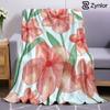 Watercolor Plumeria Lightweight Microfiber Soft Christmas Fleece Blanket Warm Cozy Throw for Bed Sofa Office Travel All Season