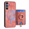 For Samsung Galaxy A16 4G/5G Magnetic Case Card Holder Ring Kickstand PU Leather Phone Back Cover