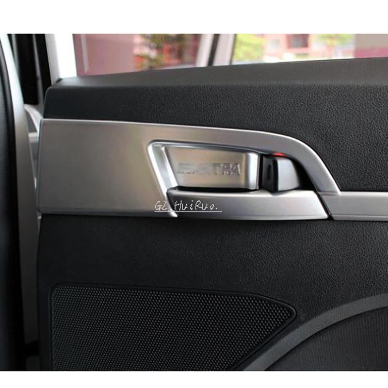 Door Handle Frame Cover Trim for Hyundai Elantra Avante 2016 2017 Interior Inner Door Handle Bowl Trim Sticker 4PCS