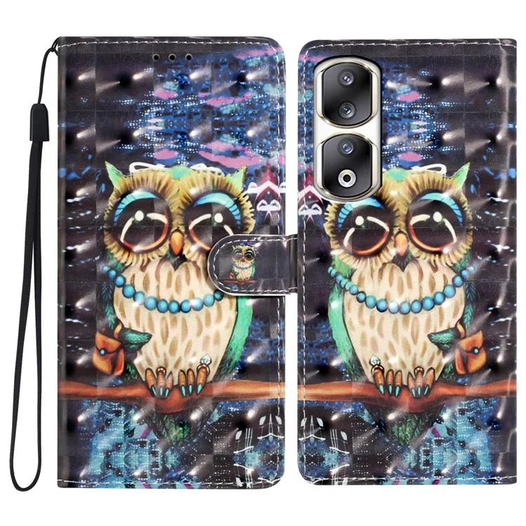

Wallet Case for Honor 90 Pro PU Leather Magnetic Closure 3D Pattern Phone Cover
