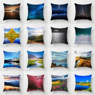 River Landscape Pattern Pillowcase Car Ornaments Office Living Room Home Pillowcase
