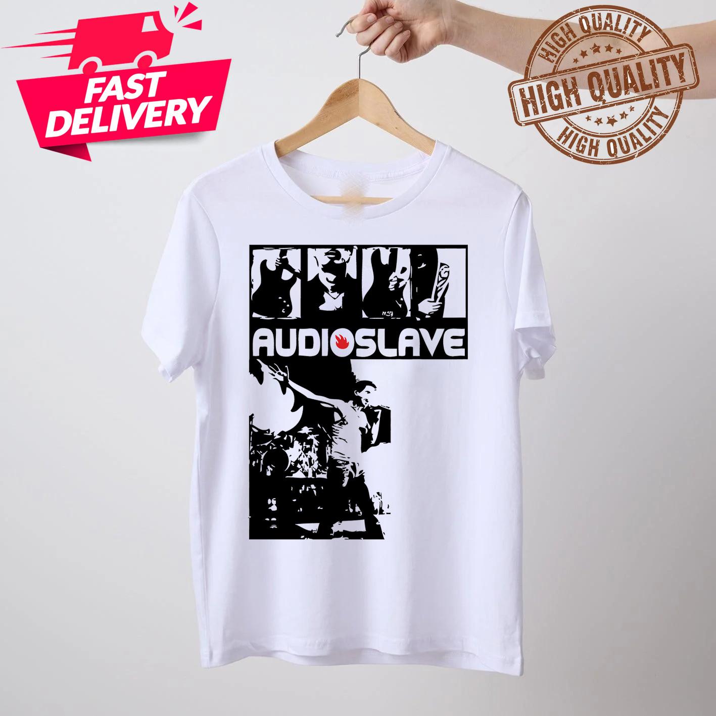 Retro 90s Audioslave Band Shirt Short Sleeve White Unisex Classic S-5XL 1V0136 S
