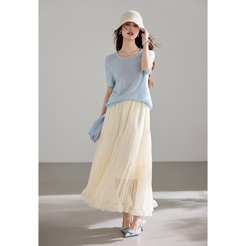 VICTORIA&VERA Slim Fit Short Sleeve Knit Top