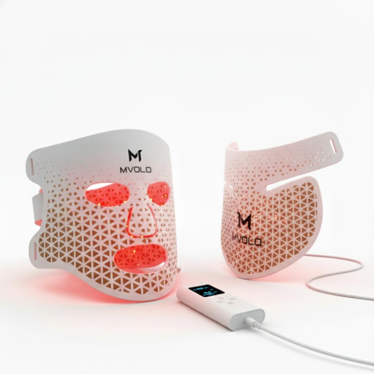 

Mvolo® LED маска для обличчя - Червоне світлотерапія та інфрачервона маска для обличчя для антивікового ефекту, лікування акне та омолодження шкіри (4 довжини хвиль)
