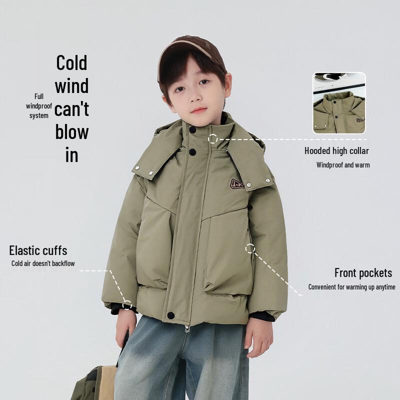 

Boys Winter Thickened Hooded Cotton Jacket 110