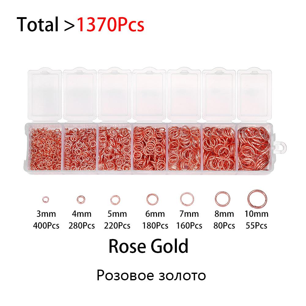420 Stück/Karton Schmuckherstellungs-Kits Halsketten-Ketten Ohrhaken Kopf-Nadeln Biegeringe Karabinerverschluss DIY Schmuckzubehör Set Zubehör