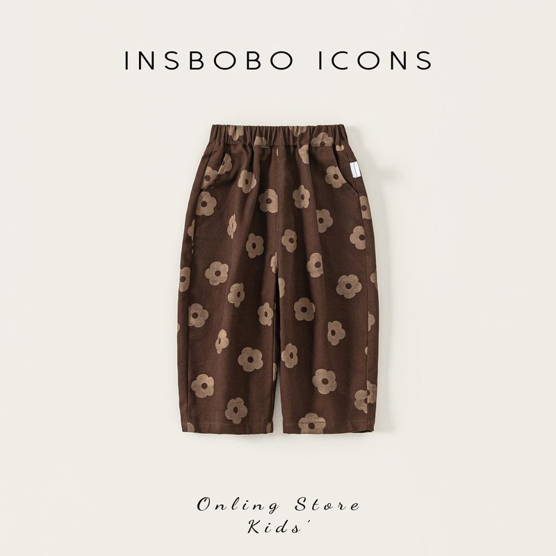 Insbobo Girls  Pants Spring 2026 New Children s Long Pants Spring and Autumn Baby Casual Pants Stylish Children s Clothing Trendy Brown 100
