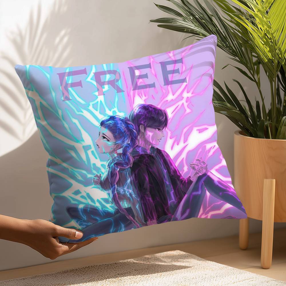 K-kpop D-Demon H-Hunters Pillow Case Plush Fabric Soft  Pillowcase Double Sided Print Cushion Cover Household Gifts