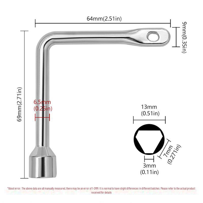 Chave de elevador multiuso: Gabinete de controle elétrico, medidor de água, chave de válvula. Chave triangular universal.