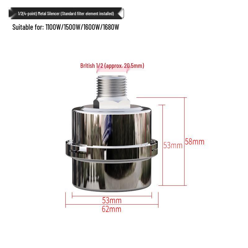 Oil-Free Silent Air Compressor Vacuum Pump Muffler Filter