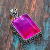 Pretty Bi-Color Tourmaline Gemstone Handmade Jewelry 925 Sterling Silver Pendant