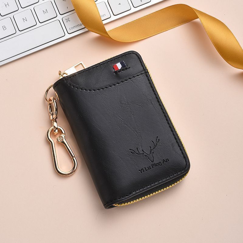 Multifunctional Car Key Case With Zipper And Soft Pu Material For Travel And Commuting