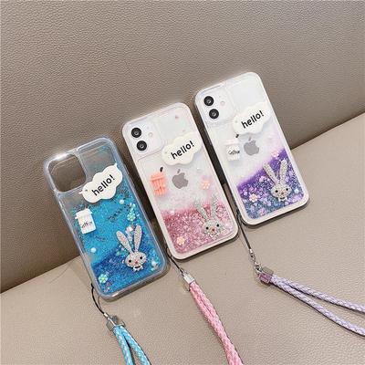 Quicksand silikona tālruņa futrālis ar auklu Xiaomi modeļiem 10, 11T Pro, Max 2, CC9, 8 — pilns komplekts ar multfilmu dizainiem sievietēm un jauniešiem.