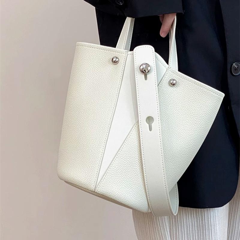 

Bucket bag women s large-capacity vegetable basket women s bag 2025 new high-end portable women s bag to work commuter messenger bag бежевый