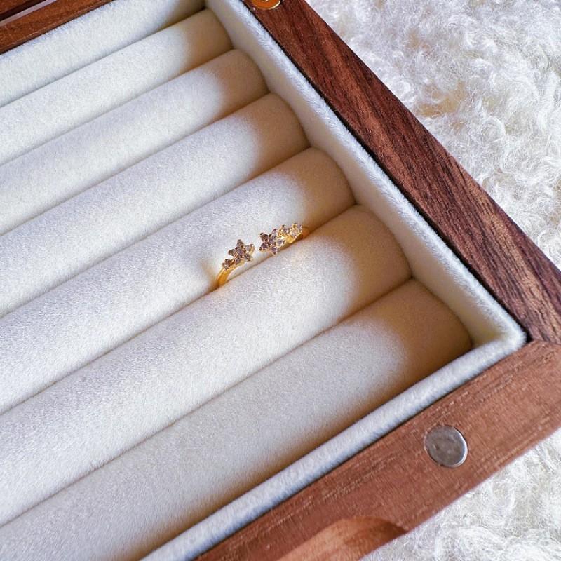 Stylish Geometric Open Ring With Dazzling Zircon Stone And Elegant Pearl For Women