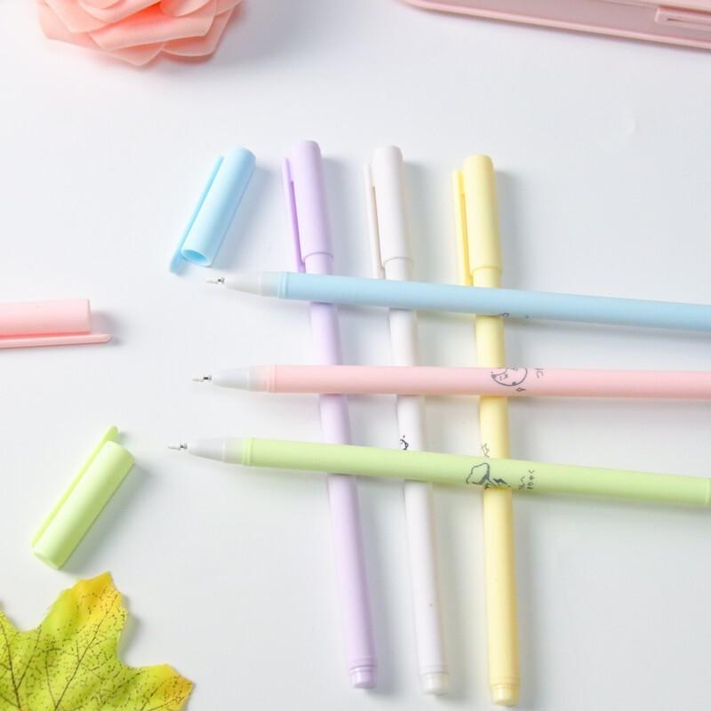 1 Box Stationery Cute Morandi Color Gel Pen Creative Press Office Gift School Supplies Stationery Kawaii Pens