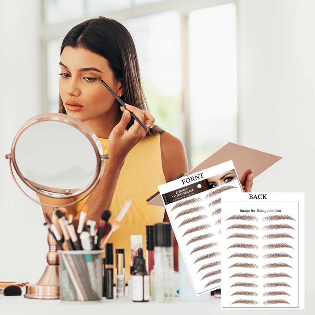 10 Paare Authentische Augenbrauen Tragbare Klebe Nahtlose Professionelle Kosmetische Haarähnliche Falsche Augenbrauen Schönheitsbedarf