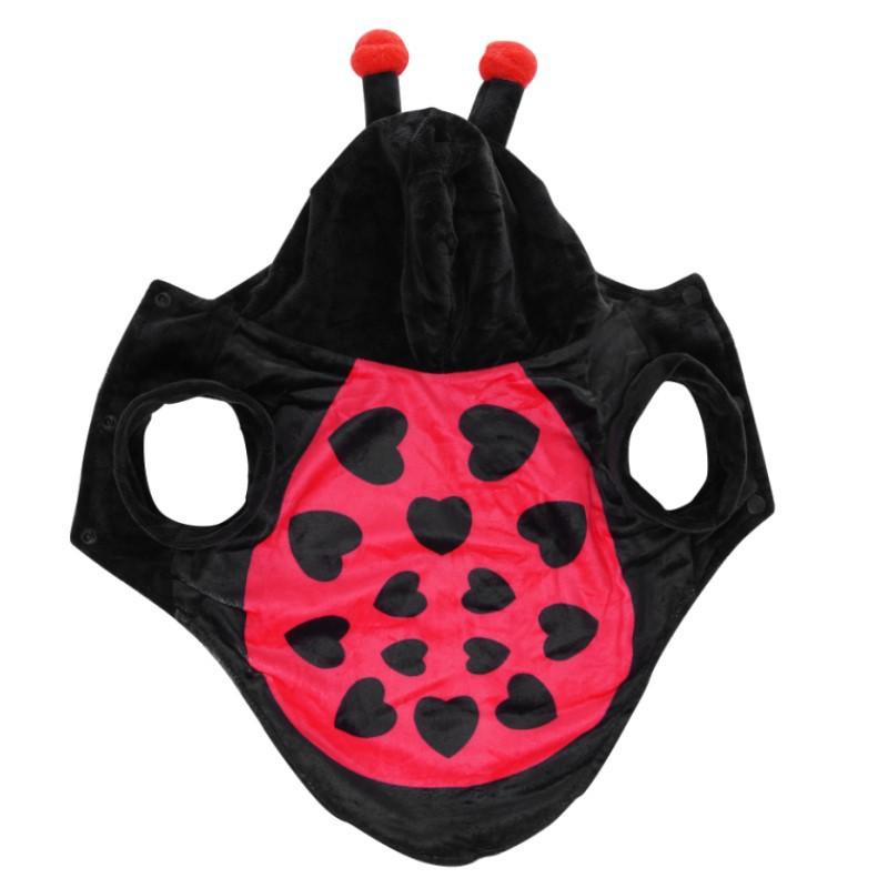 Pet Costume Cats Dogs - Ladybug Transform Outfit Halloween Fancy Dress Size S M L XL Black