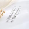 Long temperament square cube pendant earline fringed earrings women's simple earline fashion stud earrings