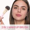 2PCS Foundation Makeup Brush Double-ended Flat/Angle Top Contour Brush for Beauty Blending Liquid Powder Concealer Cream