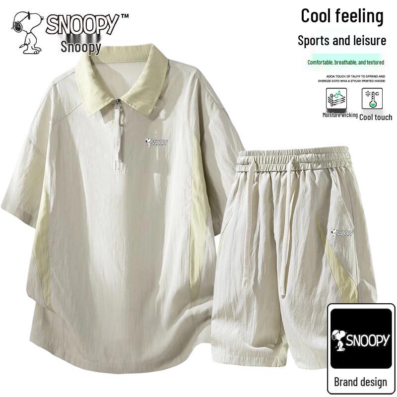 SNOOPY Men s Ice Cool Summer T-shirt & Shorts Set M