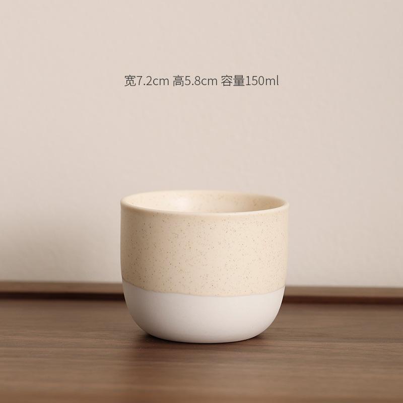 

Coarse Pottery Ceramic Craft Ceramic Retro Chinese Kung Fu Teacup Round Creative Ceramic Matte Glaze Coffee Drinking Utensils 150