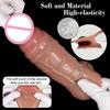 New Realistic Penis Sleeve Soft Condom Penis Extender Hollow Cock Cover Adult Sex Toys Women Men Gay Masturbador 18 