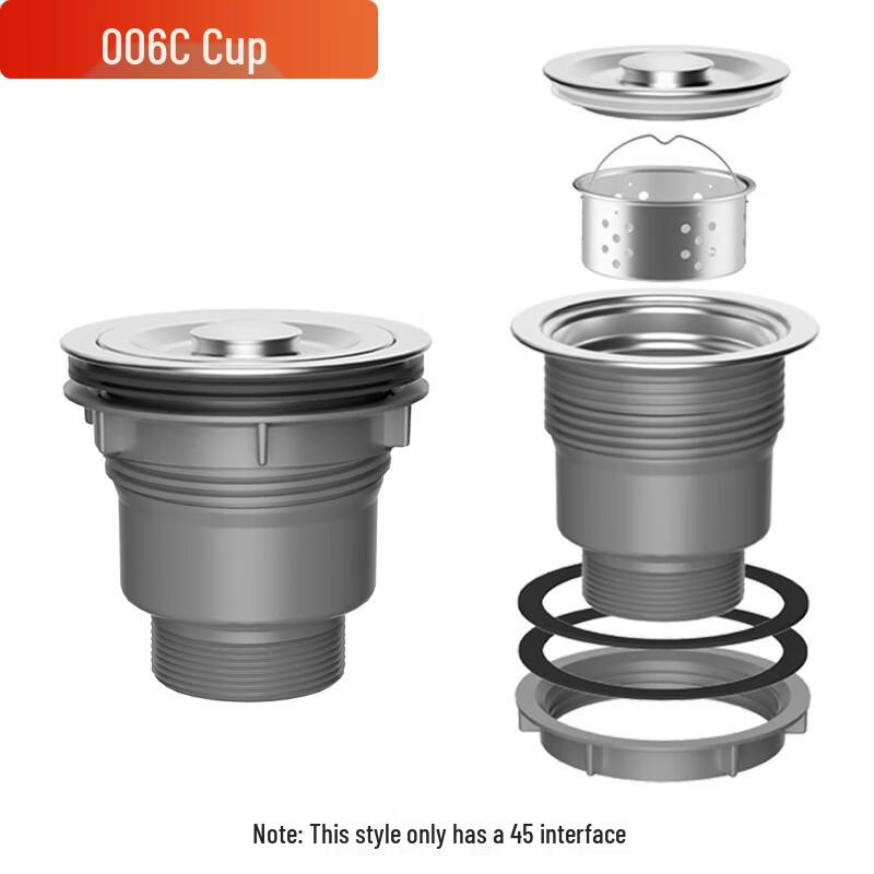 Kitchen Sink Large Caliber Anti-Clog Drainer