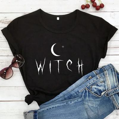 Heks Ster Maan 3D Print Dames T-shirt Korte Mouw Ronde Hals Los Dames T-shirt Dames Tee Shirt