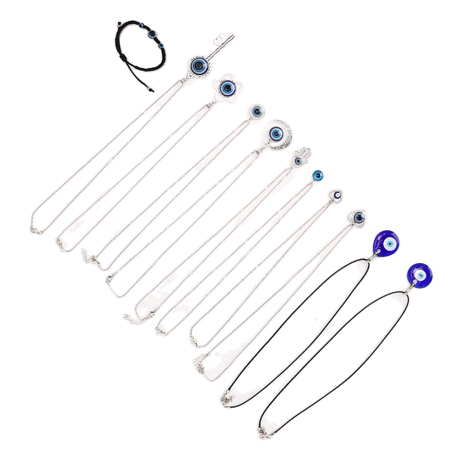 

Набор украшений для глаз из 11 предметов Изысканный Модный Регулируемый Кулон для Глаза Ожерелье Браслет для Мужчин Женщин