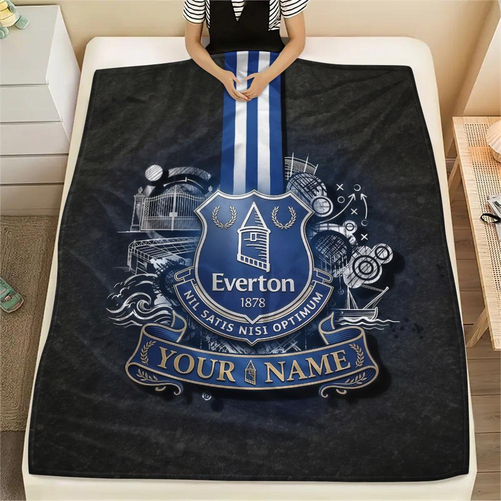 Custom Name Everton2 Flannel Blanket, High quality Comfortable for All Seasons, Home Decor, Warmth and Comfort