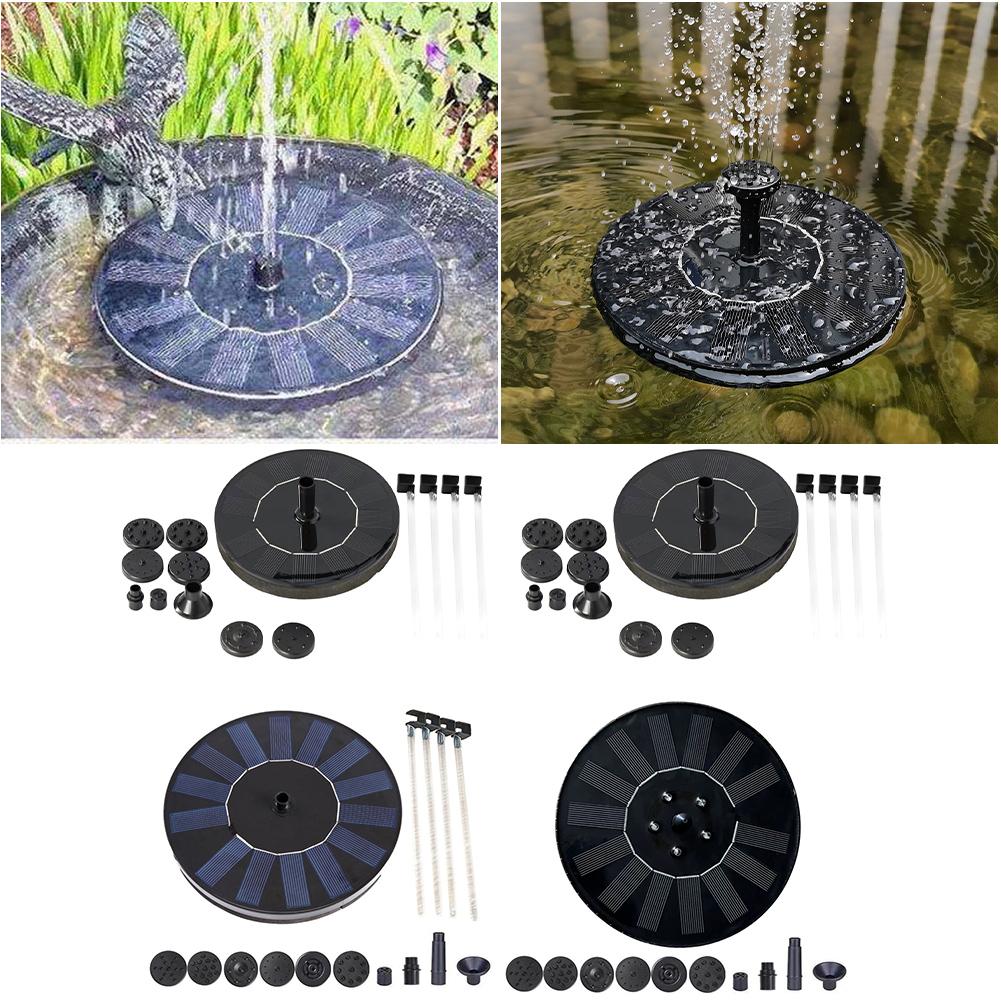 1.2W/1.4W 5LED Floating Solar Powered Water Fountain Pump with 7 Nozzle Solar Powered Fountain Pump for Water Feature Outdoor