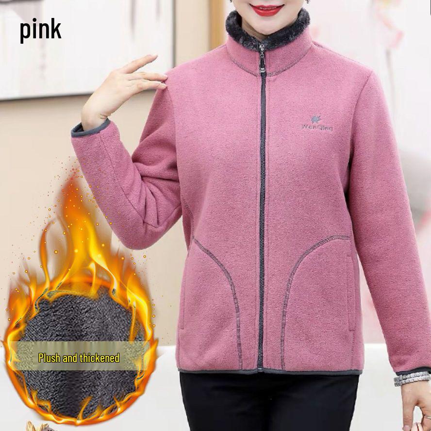 Women s 2025 Winter Cotton Jacket with Stand Collar, Plus Velvet, Stylish and Thickened for Warmth