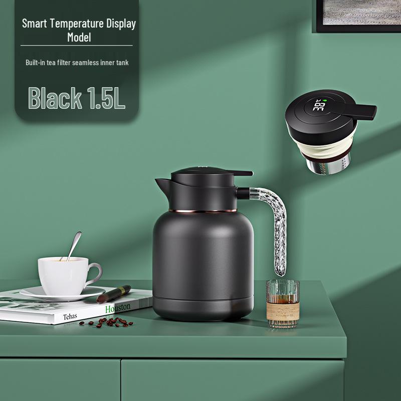 304 Stainless Steel Insulated Kettle with Intelligent Temperature Display for Tea Brewing - Commemorative Business Souvenir.
