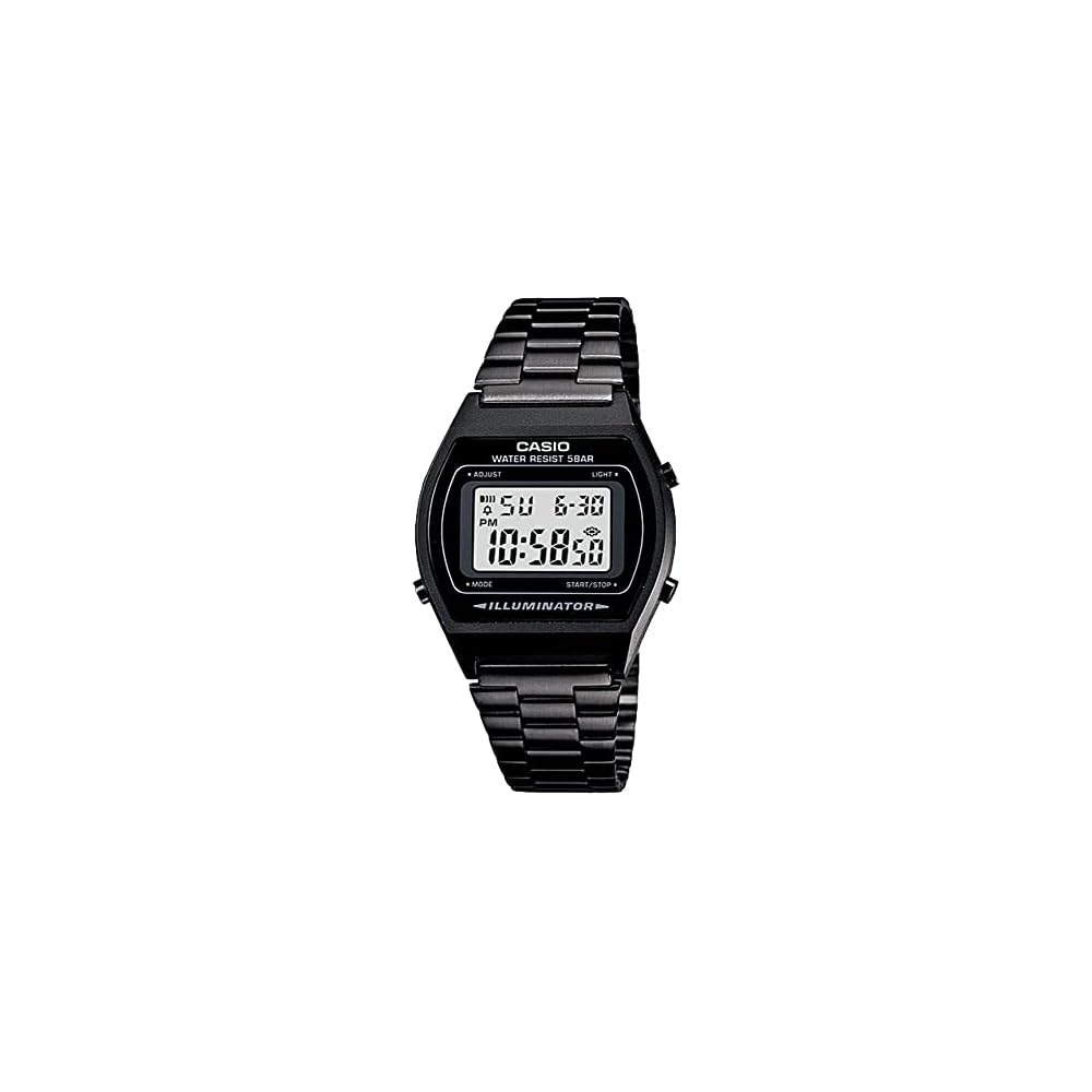 Casio B640WB-1A Men s Black Digital Watch with Metal Band and Water Resistance