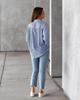 European and American Women's Spring 2025 Striped Long Sleeve Loose Cardigan Top