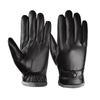 Men's Winter PU Gloves Touch Screen Driving Riding Thickened Cotton Gloves