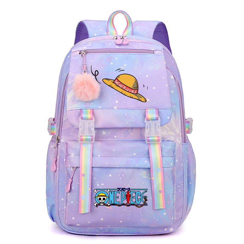 Anime One Piece Batoh Roztomilý Dámský Vodotěsný Batůžek pro Studenty, Teenagery, Děti, Narozeninové Dárky, Aktovka, Dámská Cestovní Volnočasová Taška, Ruksak, Mochila