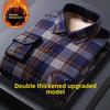 Men's Thickened Fleece Lined Long Sleeve Shirt Warm Slim Fit Plaid Casual Fashion Winter Shirt No Ironing Required Male Apparel