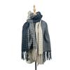 Winter Color Blocked Scarf women's Imitation Cashmere Fashion Versatile Shawl Warm Thicken Lengthened Tassel Scarf 4w975